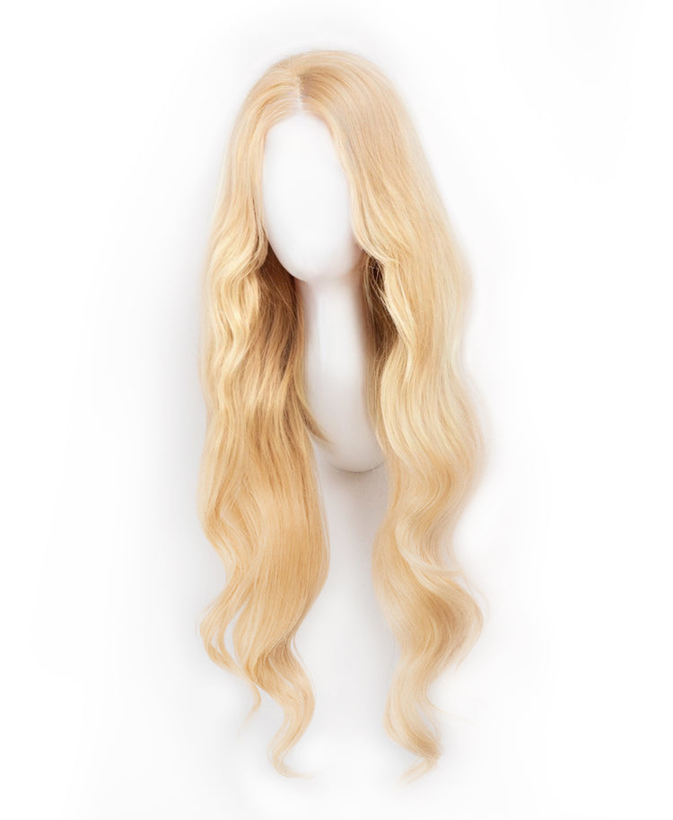 front lace human wig - 24" honey blonde.