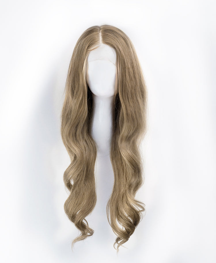 front lace human wig - 24" ash blonde.