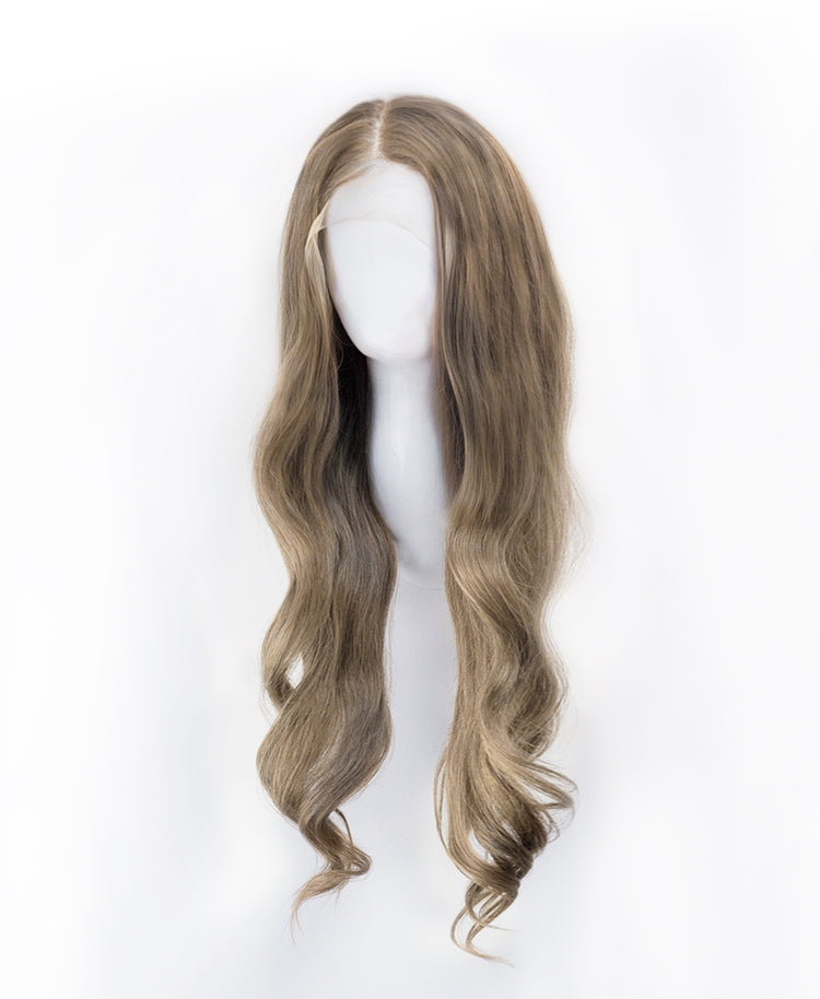 front lace human wig - 24" ash blonde.