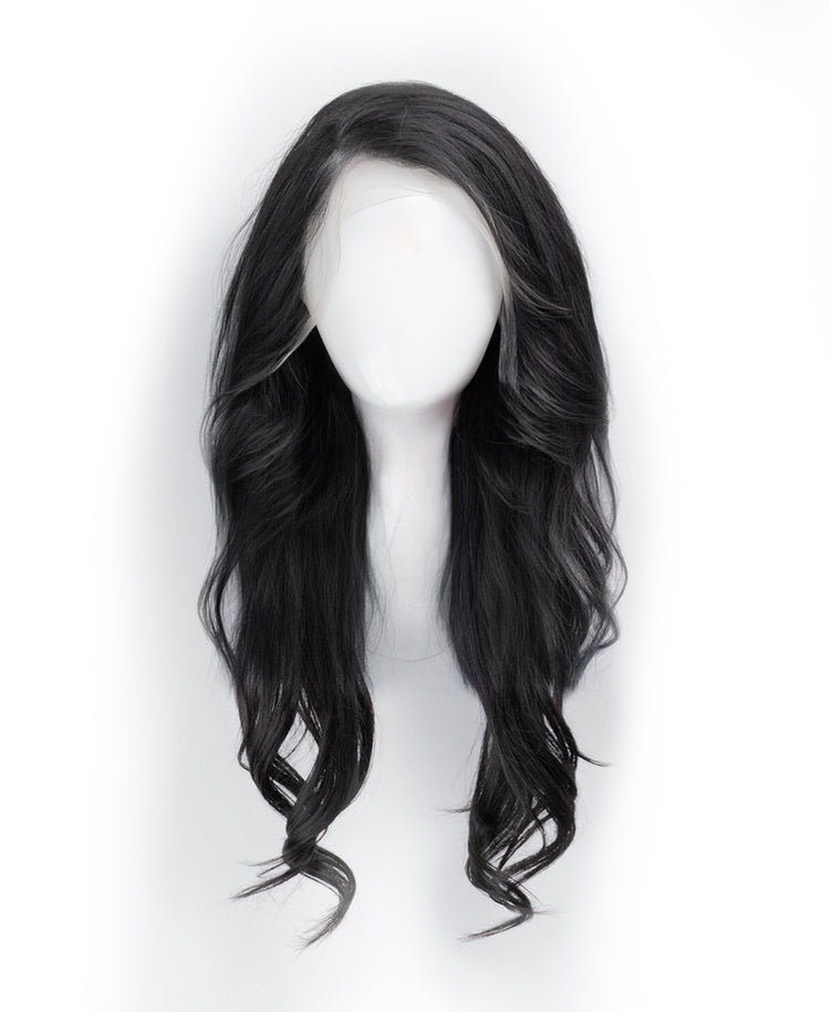 front lace human wig - 20" natural black.