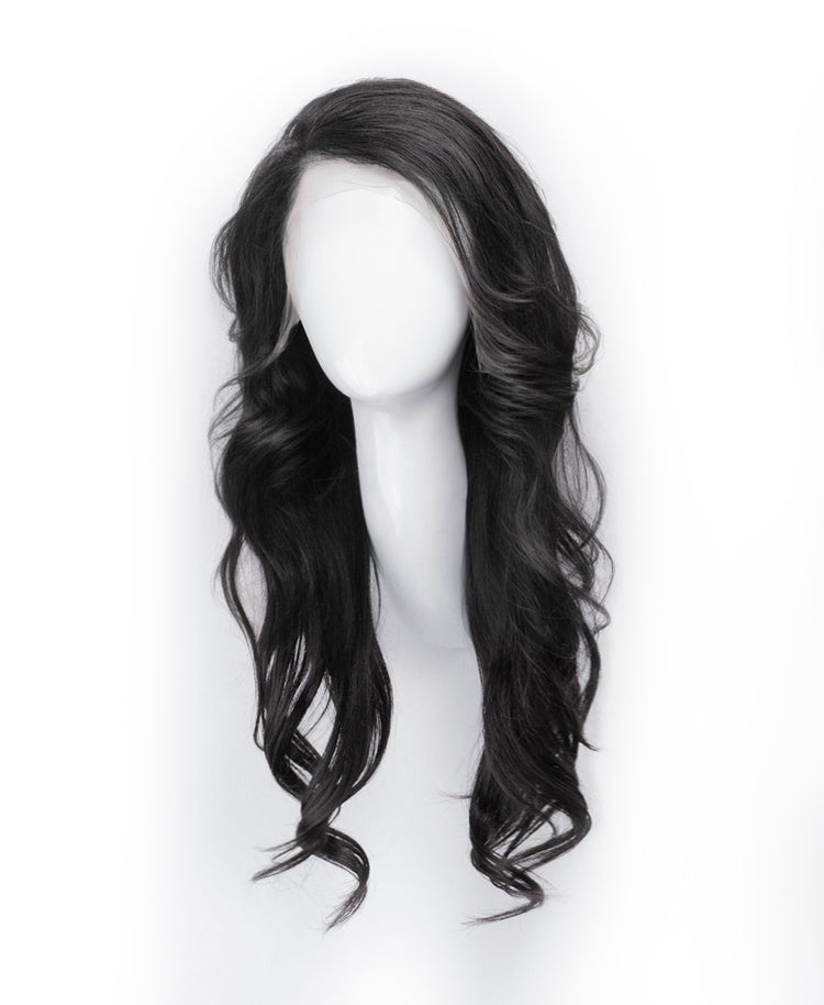 front lace human wig - 20" natural black.