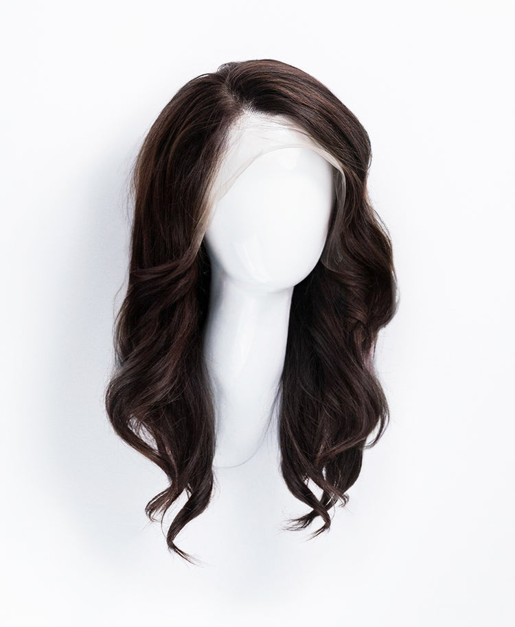 front lace human wig - 14" chocolate brown.