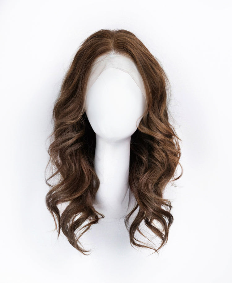 front lace human wig - 14" light brown.