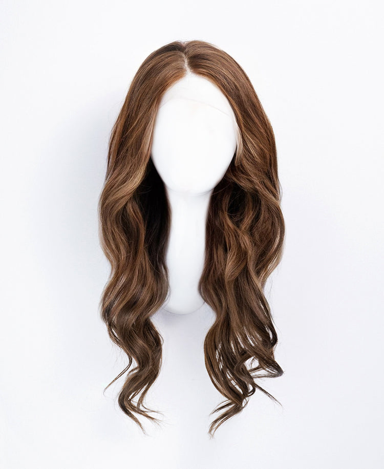front lace human wig - 20" light brown.
