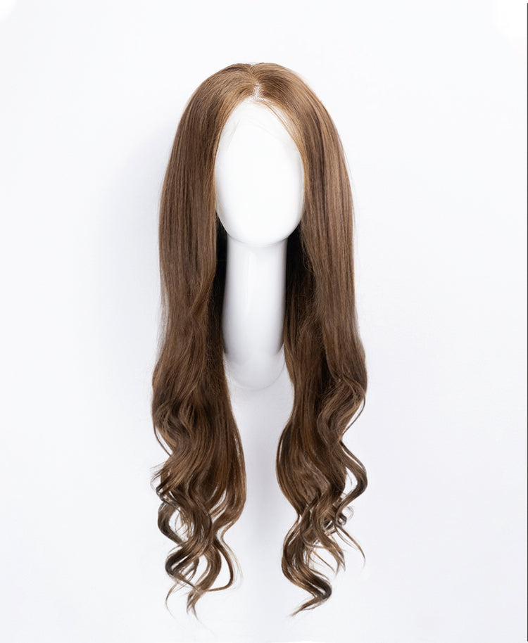front lace human wig - 24" light brown.