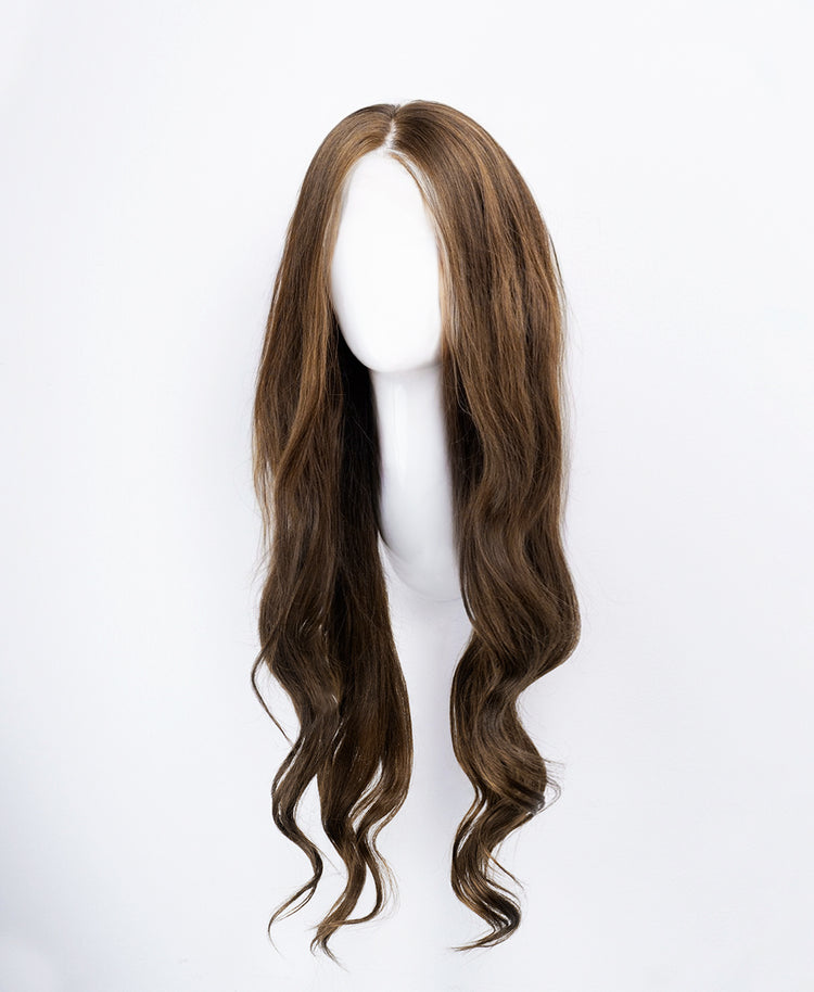 front lace human wig - 24" light brown.