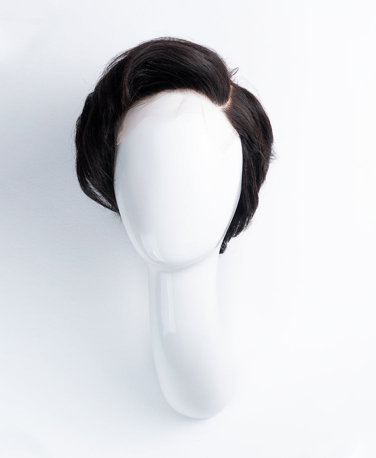 Short Wedge Human Wig - 6” Natural Black.