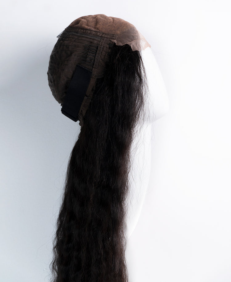 wavy human wig - 22” natural black.