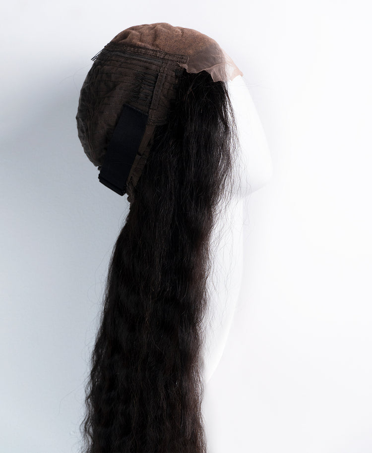 Wavy Human Wig - 22” Natural Black.