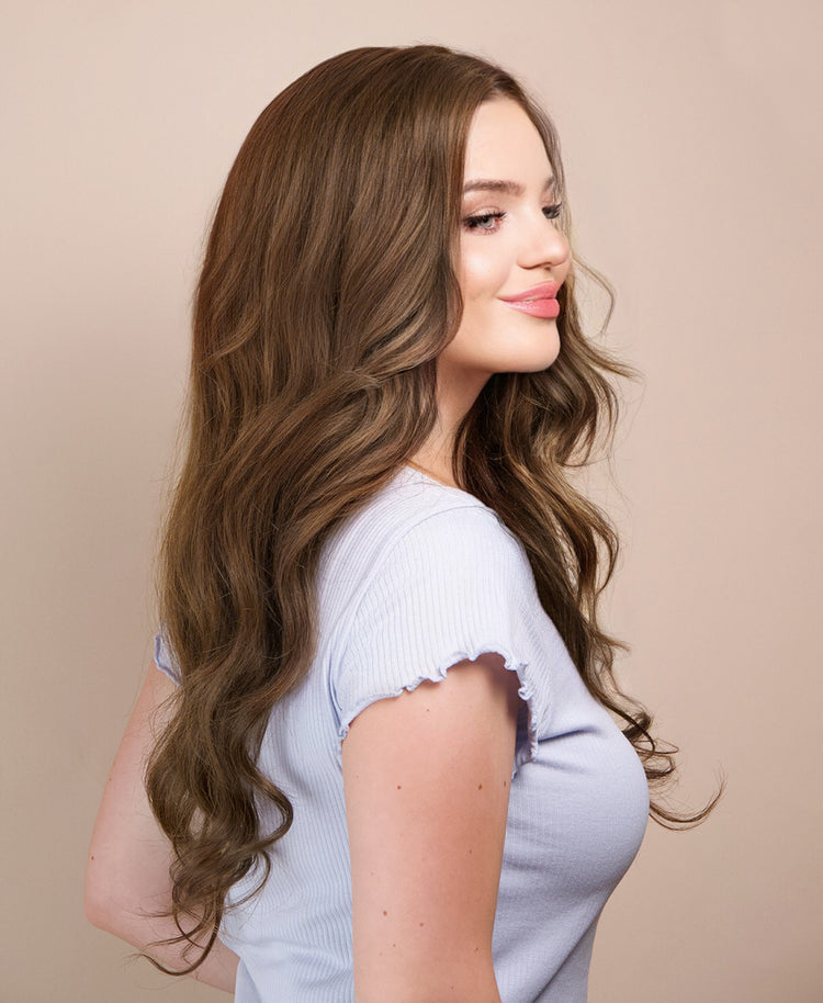 front lace human wig - 20" light brown.
