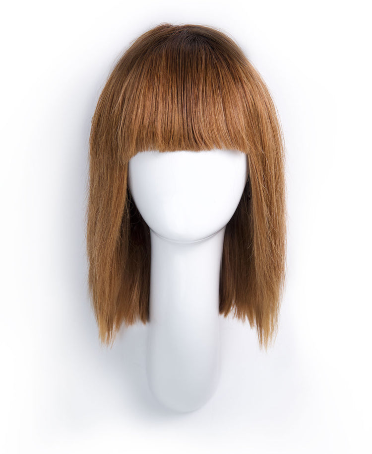 bob wig with fringe - 10" rooted light brown.