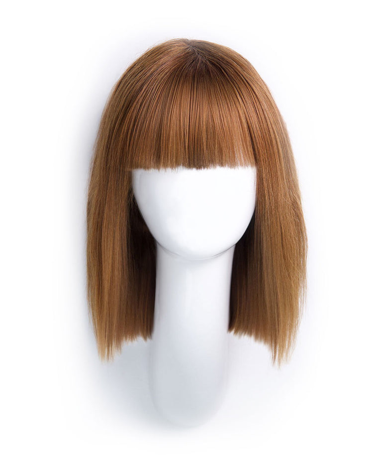 bob wig with fringe - 10" light brown.