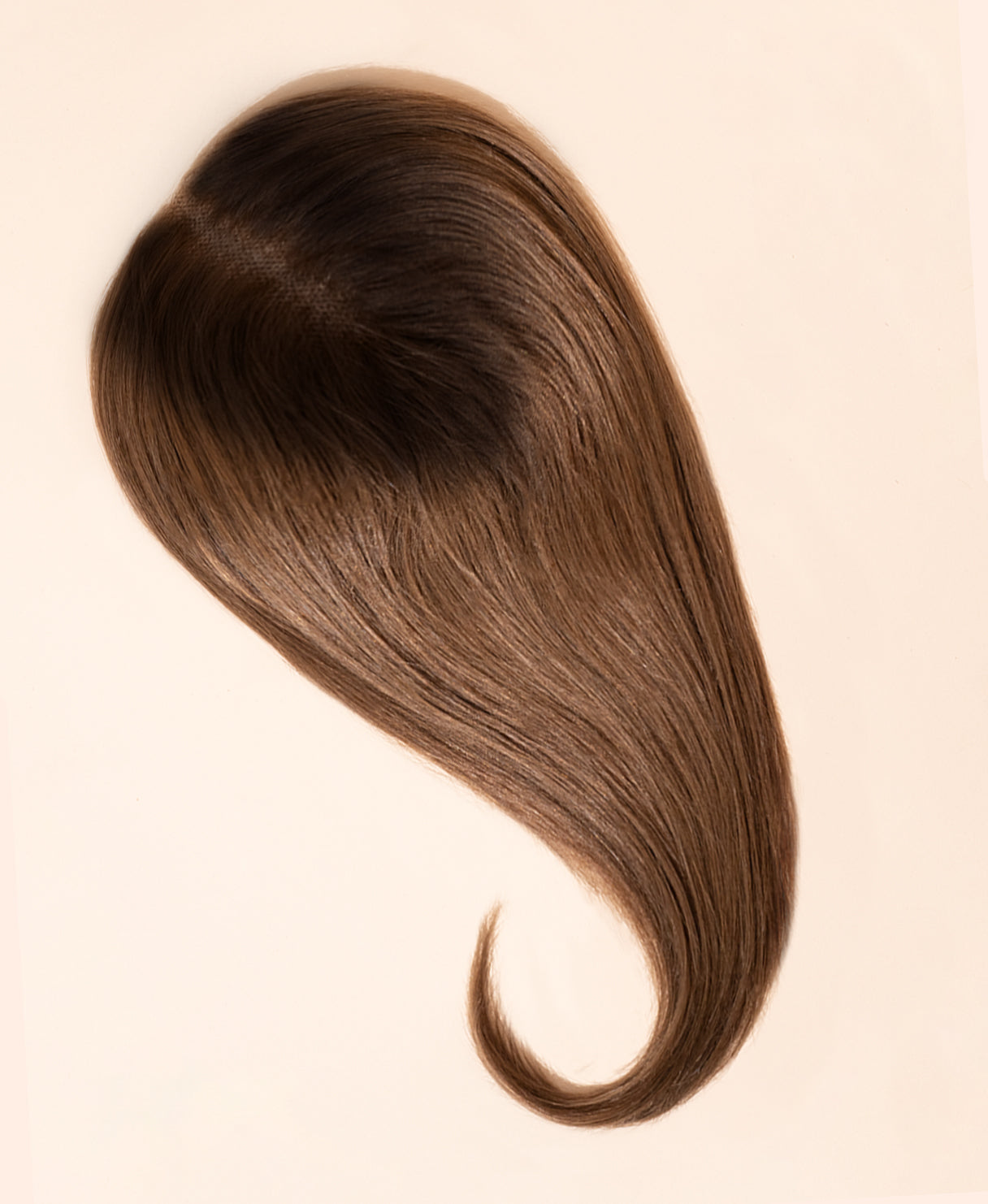 premium hair topper 14" rooted brown.