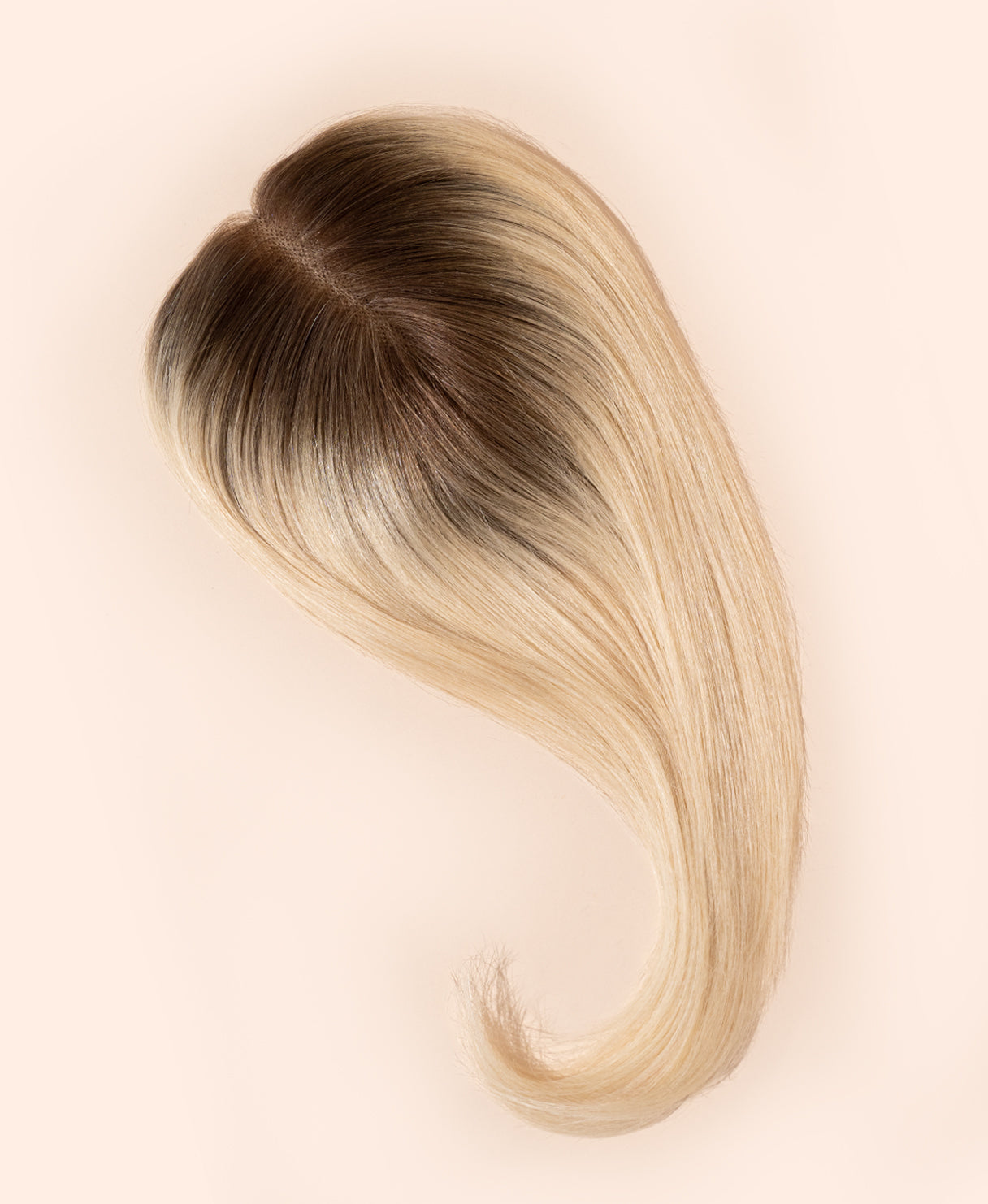 hair topper 12" rooted light blonde.