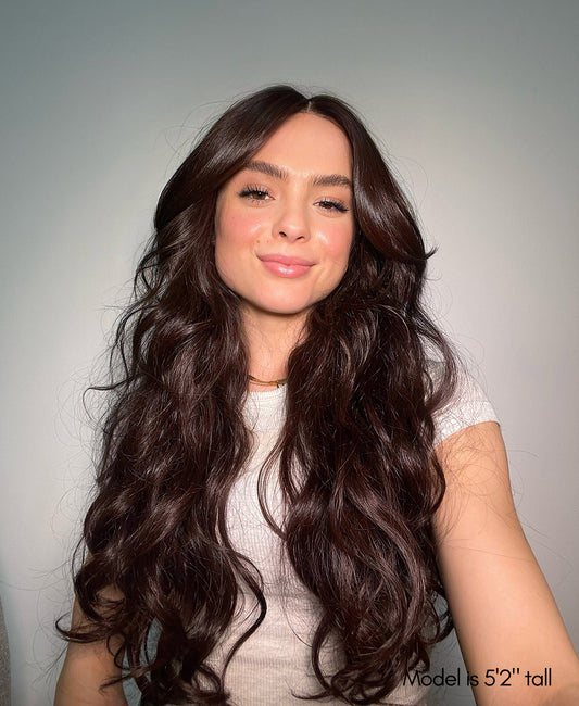 blowout curtain bangs wig 22".