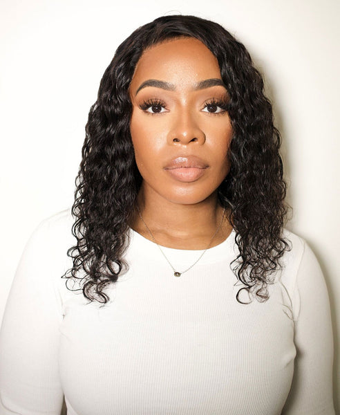 Black affordable Lacefront Wig Curly 3 In Freepart sale Curly Wigs 7x4 Closure Wig Affordable Curly Wigs -Asteriahair main image 4