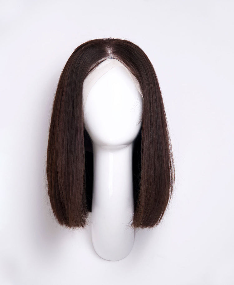long bob human wig  - 12" natural black.