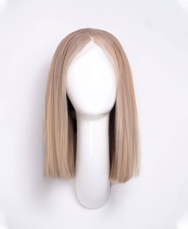long bob human wig  - 12" ash blonde.