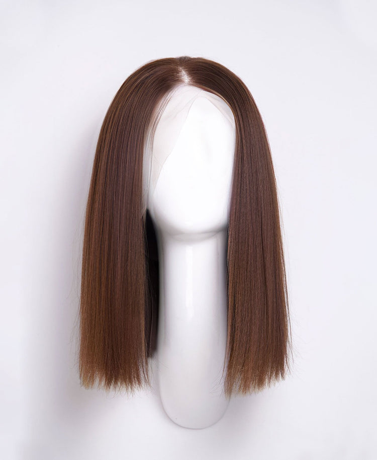 long bob human wig  - 12" chocolate brown.