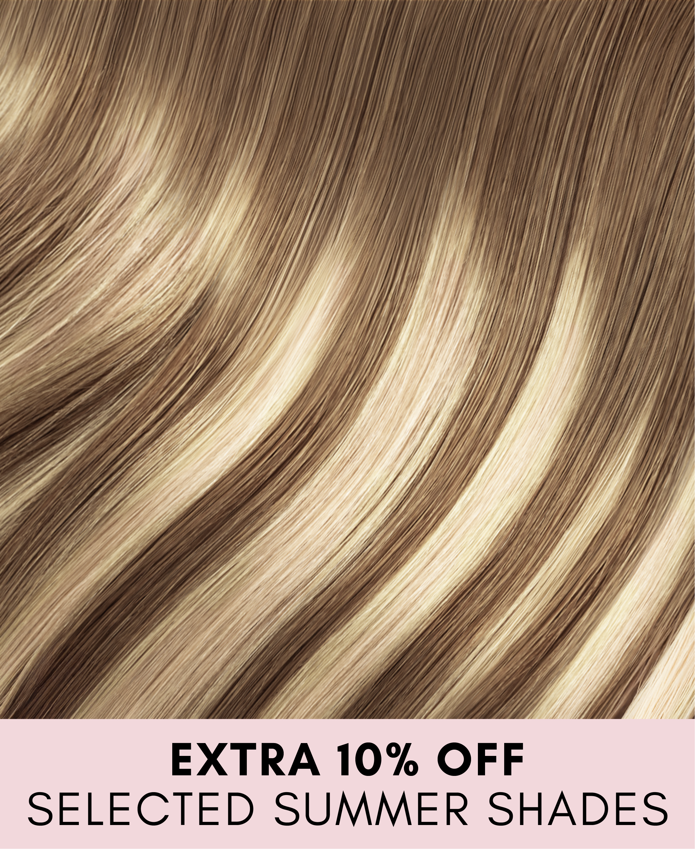 clip-in hair extensions rooted beige highlights.