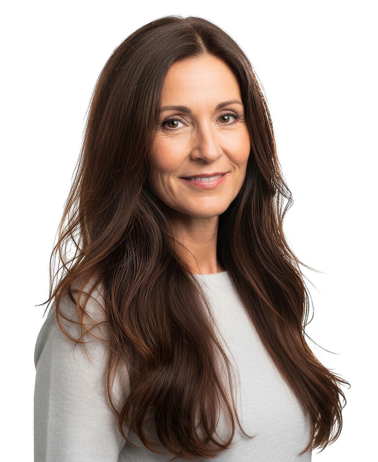 remy mono hair topper 18" medium brown.