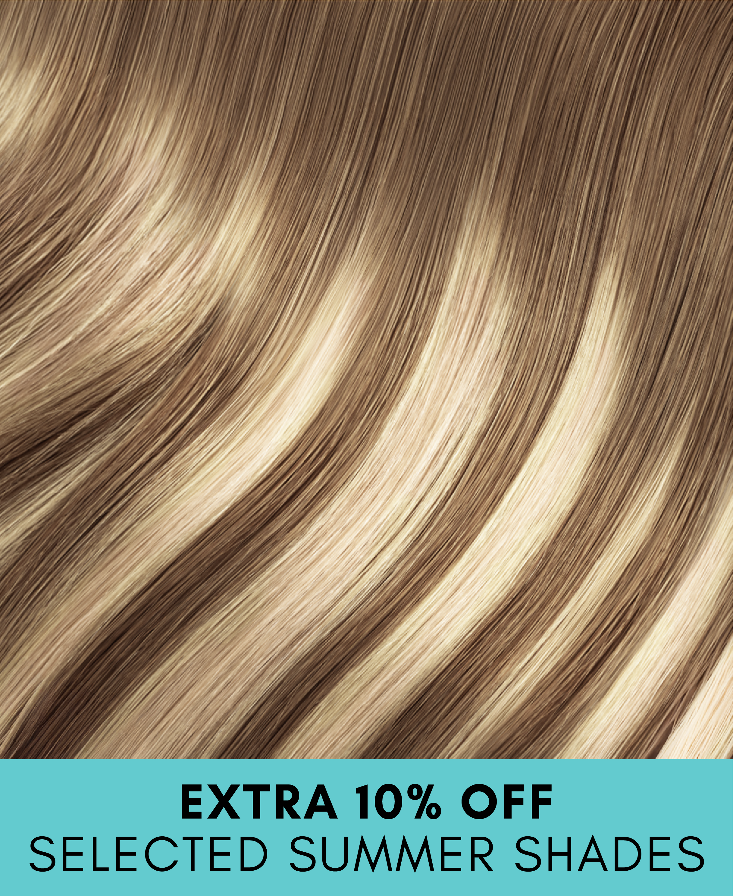 invisible clip-in hair extensions rooted beige highlights.