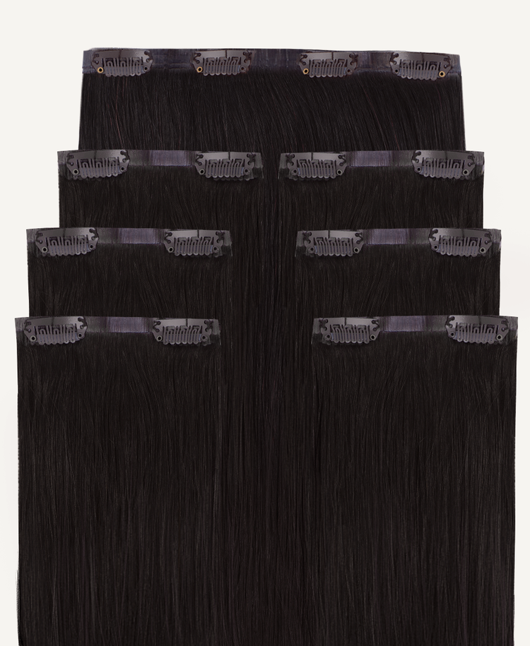 Invisible clip-in hair extensions #1c dark brown.
