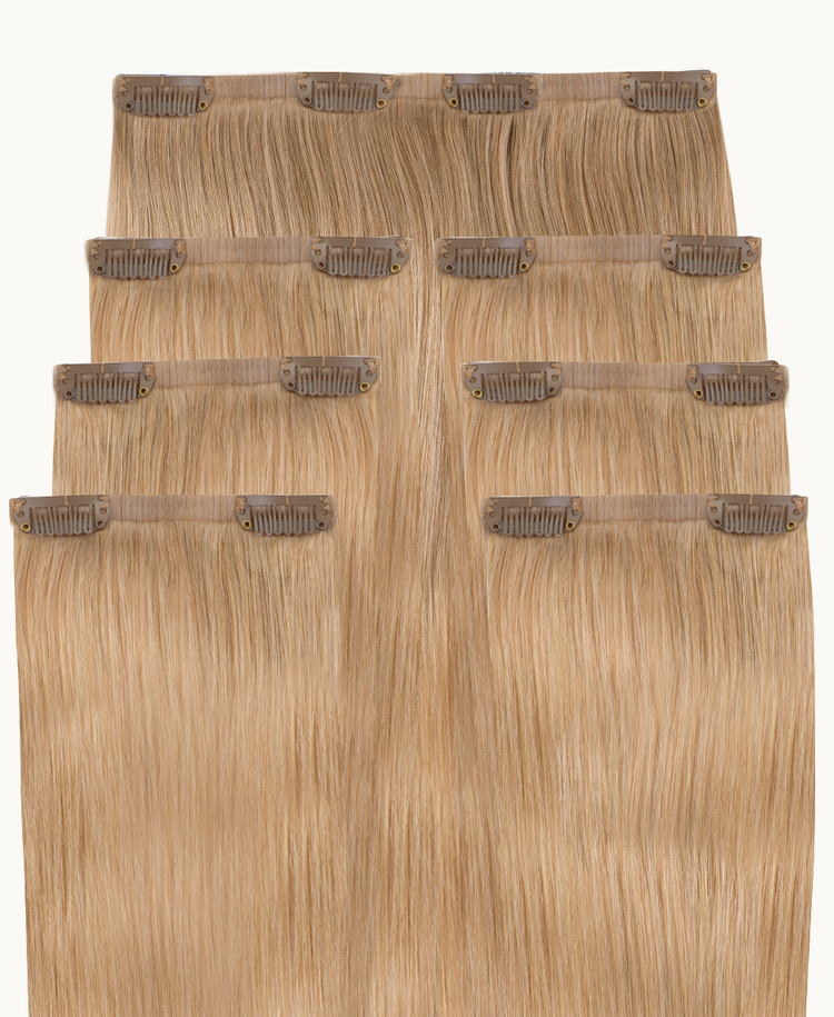 invisible clip-in hair extensions #14 medium blonde.