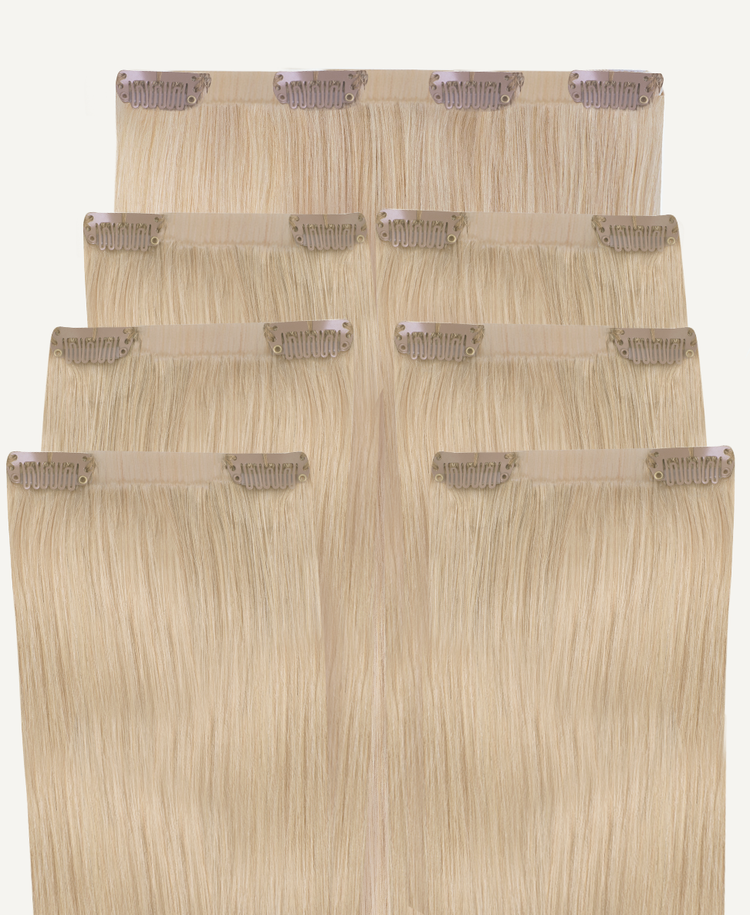 invisible clip-in hair extensions #60 platinum blonde.