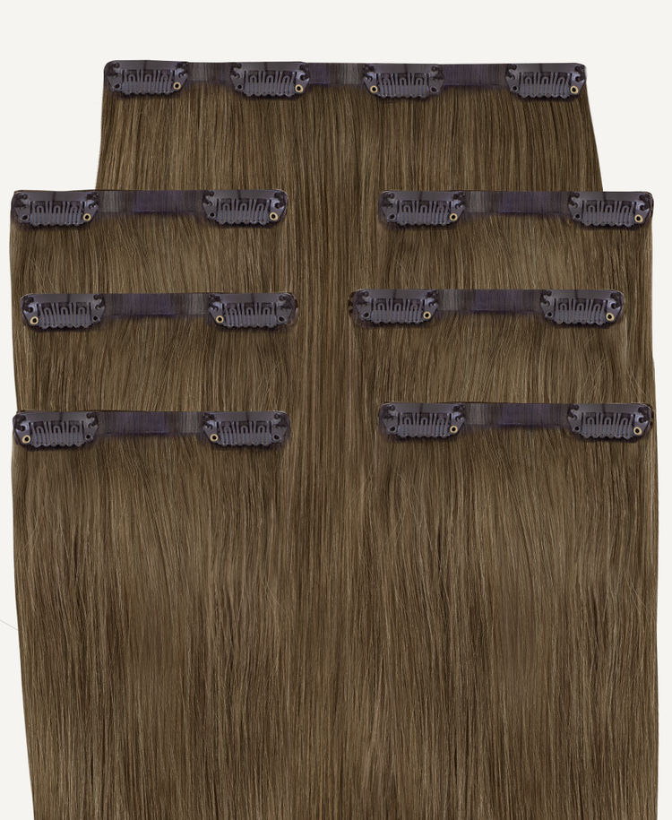 Invisible clip-in hair extensions #8 dark blonde.
