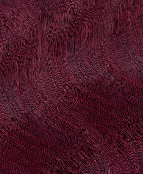halo one-step hair extensions cherry red.