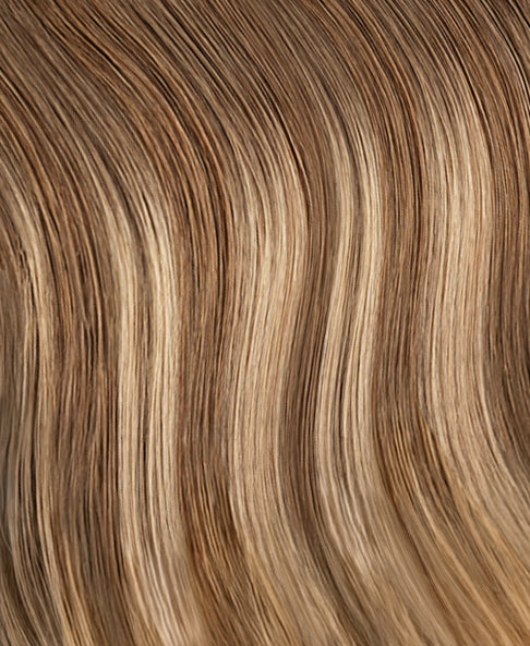 clip-in hair extensions teddy blonde balayage.