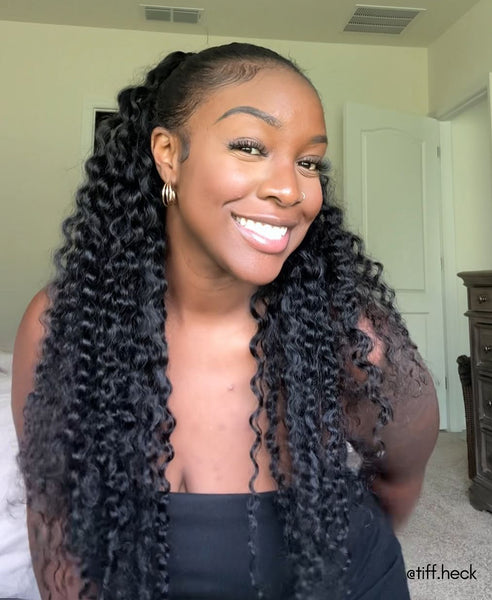 curly ponytail - jet black.