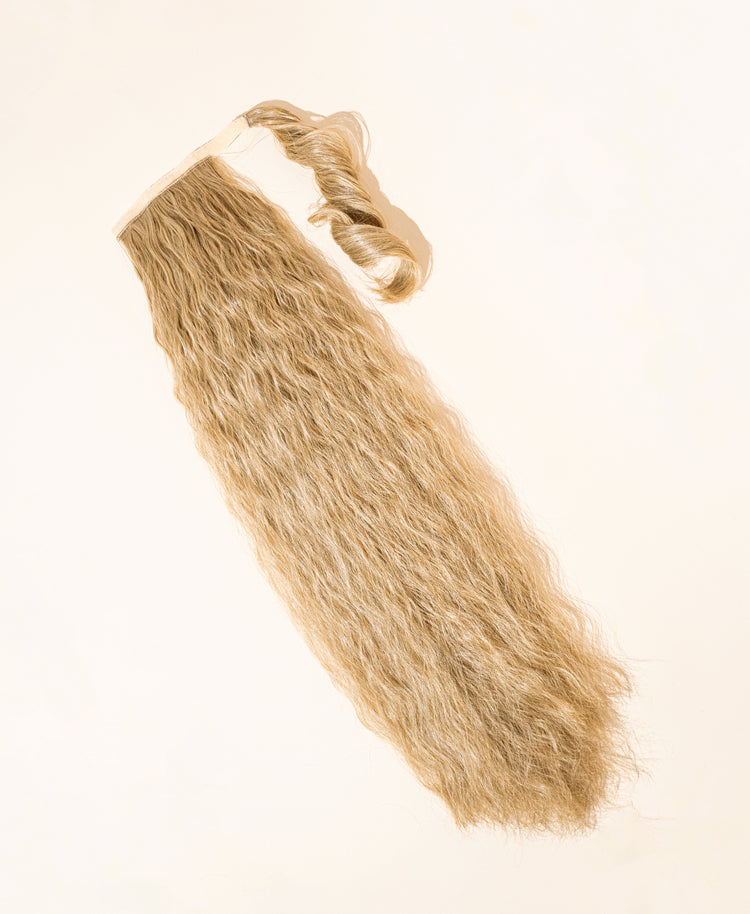 vegan fiber long wavy ponytail - honey blonde 26".