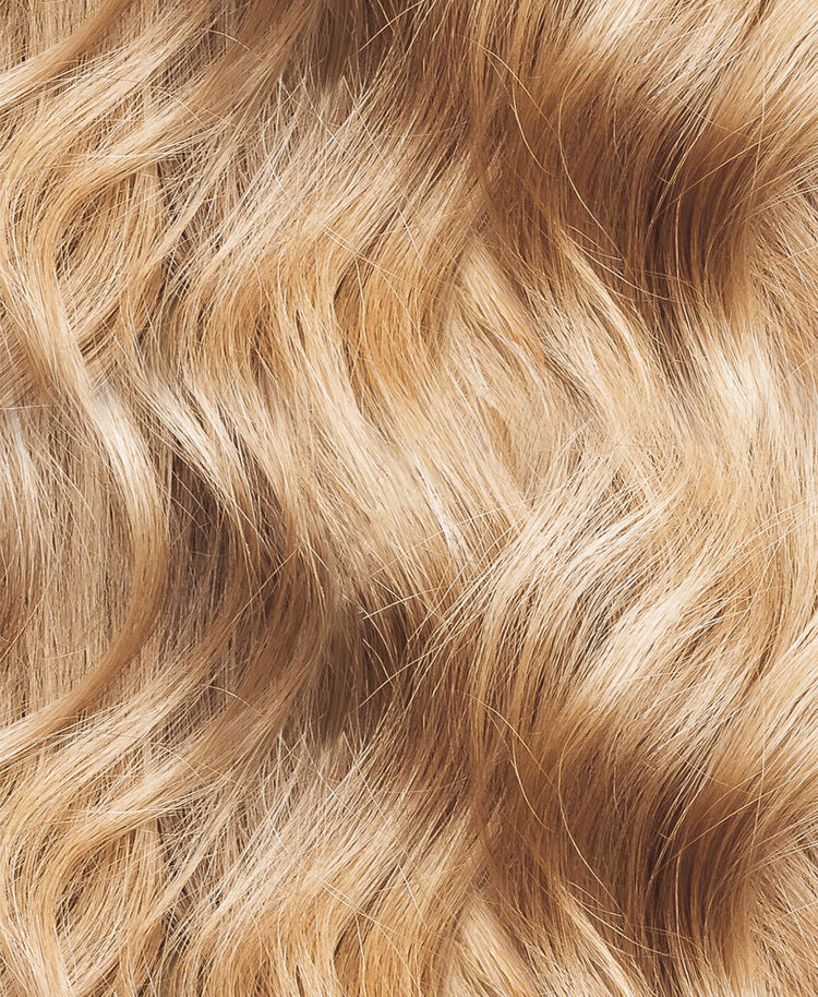 curly tape-in hair extensions #14 medium blonde.