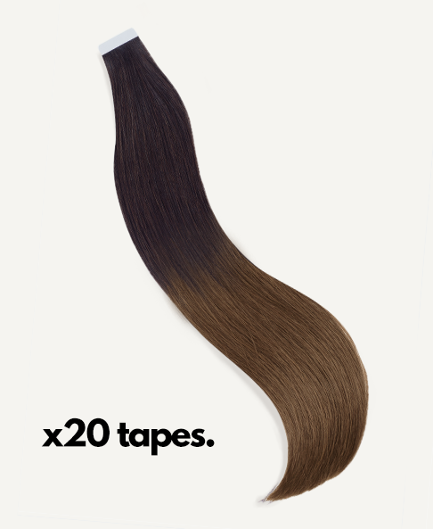 tape-in hair extensions #2-6 light ombre.