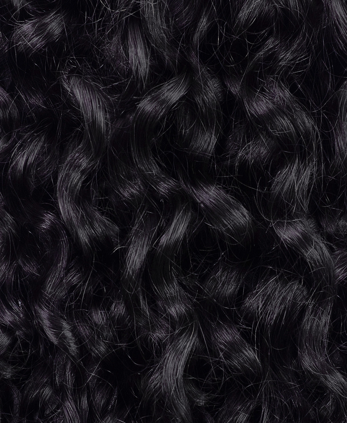 curly (3A curls) clip-in extensions jet black.