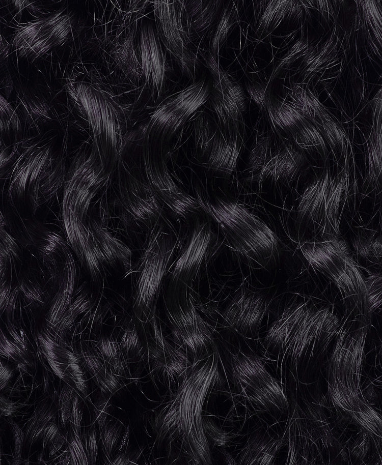 curly (3A curls) clip-in extensions #1 jet black.