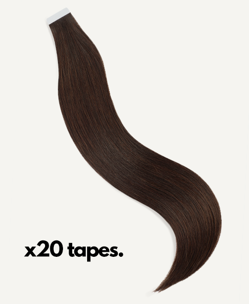 tape-in hair extensions #4 medium brown.