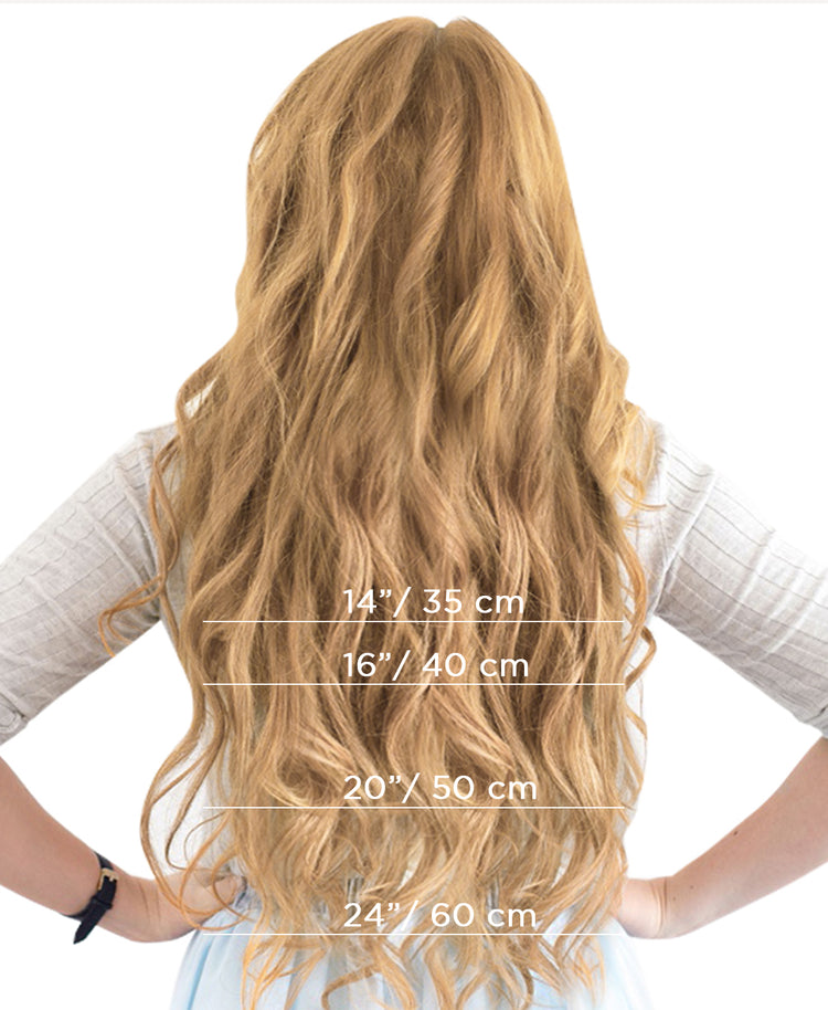 invisible clip-in hair extensions #14 medium blonde.