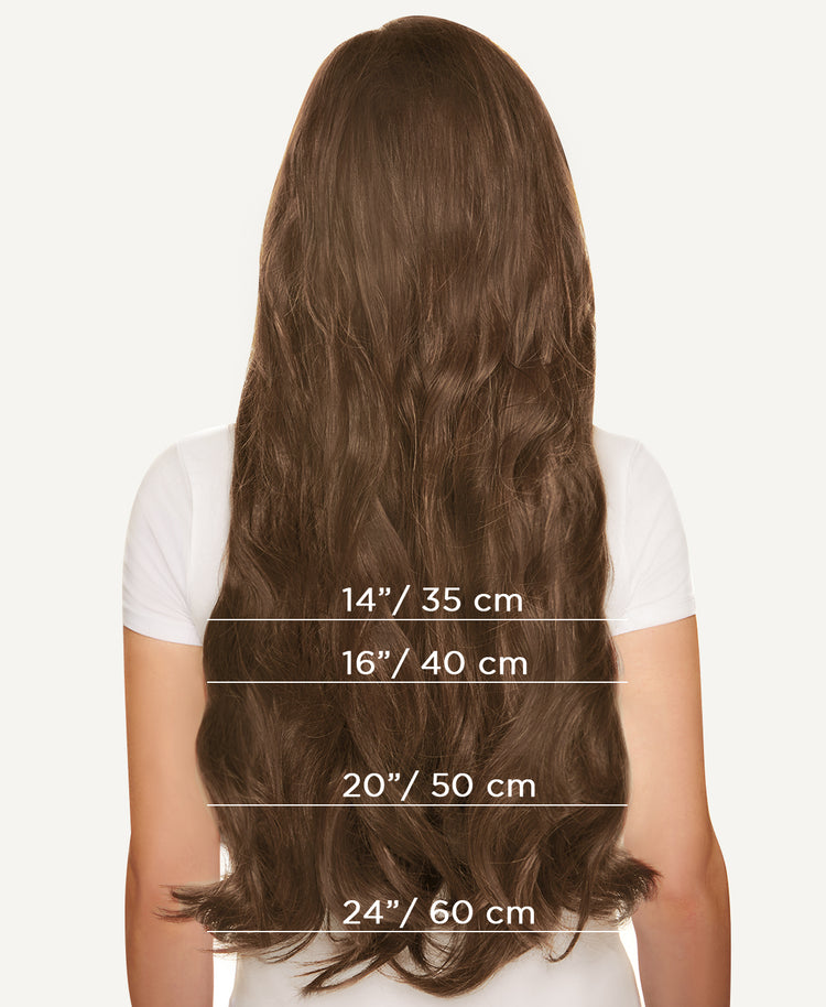 invisible clip-in hair extensions #6 light brown.