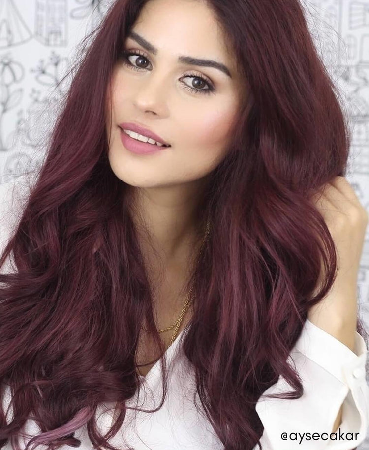 invisible clip-in hair extensions #99J cherry red.