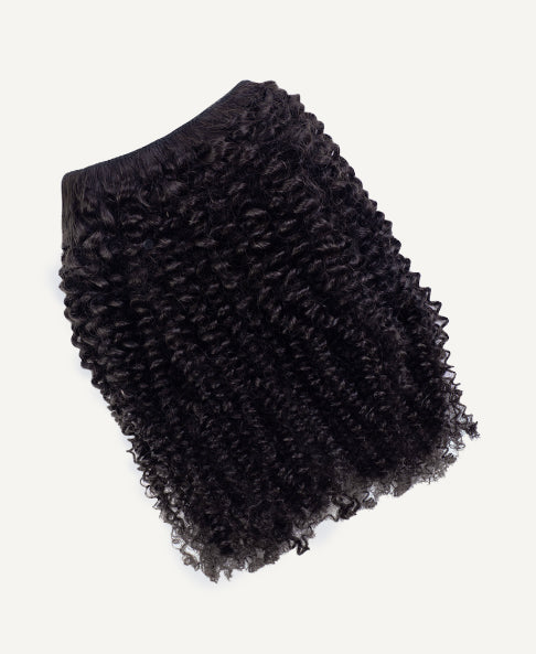 kinky (4A curls) clip-in extensions #1 jet black.