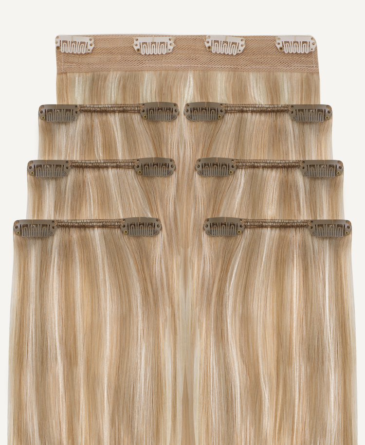 clip-in hair extensions #14-613 blonde highlights.