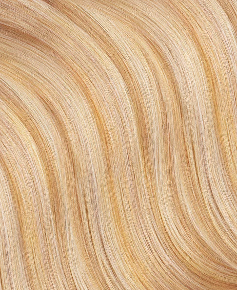 front lace human wig - 14" blonde highlights.