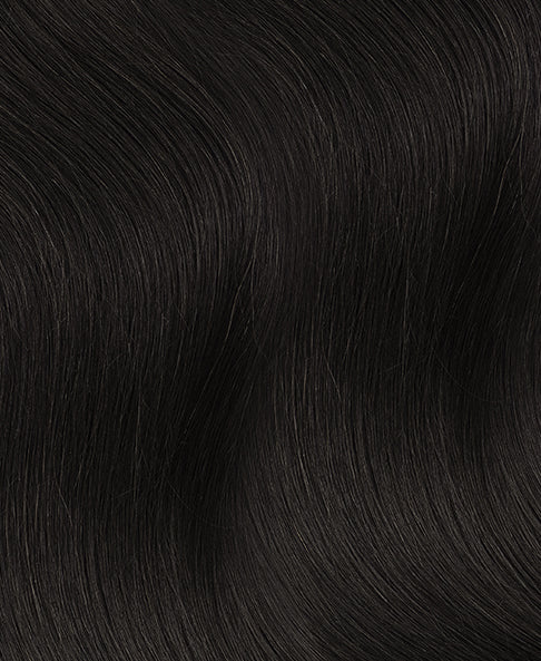 invisible clip-in hair extensions natural black.