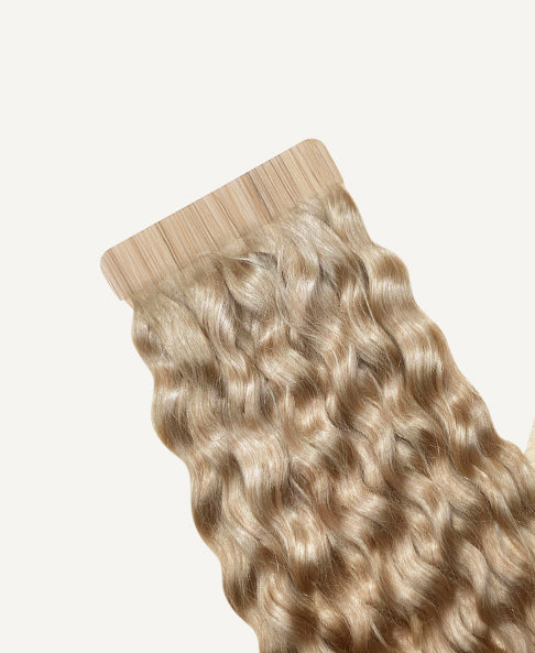 curly tape-in hair extensions #28 honey blonde.