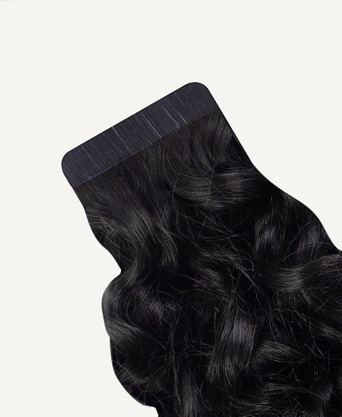 curly tape-in hair extensions #1b natural black.