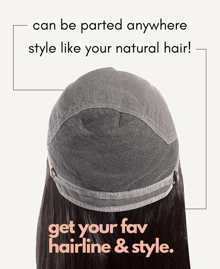 front lace human wig - 24" natural black.